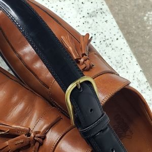 Vintage Roundtree & Yorke Men's Belt size 38 Burnished Leather Brass Buckle